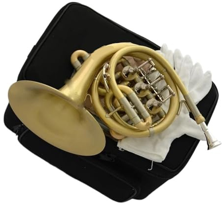 Mattes Piccolo-Mini-Waldhorn Aus Messing Mit Bb-Keyboard-Etui Waldhorn Set