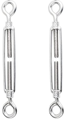 2 Pcs M14-M18 Stainless Steel Turnbuckle Eye To Wire Rope Tensioner for Tent Installation And Fastening Cables(M14)