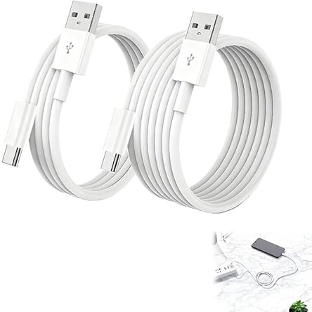 2 Pezzi Cavo USB A USB C Ricarica Rapida(1M+2M),Cavi USB C Compatible per iPhone 17/Air/Pro/Pro Max/16/15/Pro/Plus/Pro Max,Per Samsung Galaxy S24/S23+/Ultra/S22/A53/A54/iPad Pro/Air,Huawei,Xiaomi