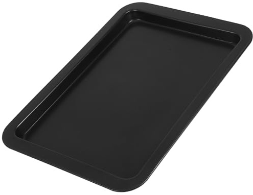 Sewroro Plaque de Cuisson Rectangulaire en Acier Lourd Antiadhésive Grosse Taille Noire Compatible Mini-Fours pour Biscuits Nougat et Pâtisserie Maison