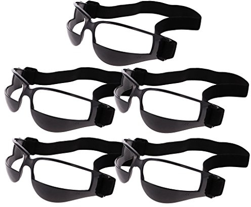 CRDARAAV 5 gafas deportivas de baloncesto para regatear, suministros de ayuda para entrenamiento, color negro