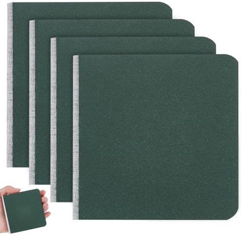 PLIGREAT 4 Pcs Watercolor Journal Sketchbook, 8x8cm Portable Square Sketch Books 200g Watercolor Paper 58 Pages Travel Pad Sketchbooks for Art Painting Drawing, Green