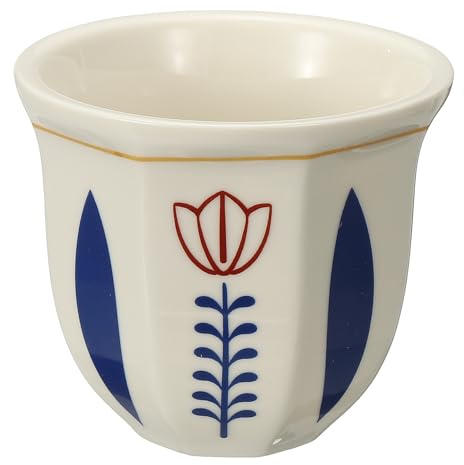 QUARKZMAN Taza De Café Árabe, Tazas De Cerámica De 8.5 Onzas Para Té resso Café Con Leche Capuchino Leche Regalos Para Oficina Hogar Fiesta (Blanco/Azul, Estilo B)
