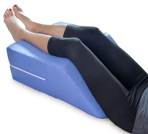 DMI Firm Leg Wedge Pillow for Back Pain Relief (FSA Eligible), High-Density Foam, Bed Wedge Pillow For Legs Elevation, Knee Pain, Post Surgery Pillow, Circulation and Swelling, Pregnancy, Blue