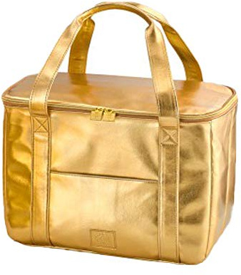 Große Kühltasche in Gold 42 x 20 x 30 cm - Einkaufstasche die kühlt und Chick aussieht mit ergonomischen Griffen