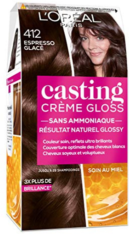 L'Oréal Paris Casting Crème Gloss Coloration Ton sur Ton pour Cheveux - Sans Ammoniaque - Expresso Glacé (412)