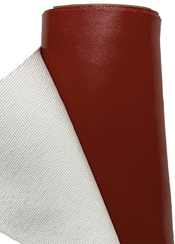 A-Express Tyg av konstläder, vinyl, vattentät läderduk, material för kläder, klädtillverkning, klädsel, 1 meter, 100 x 140 cm, mörk rödbrun