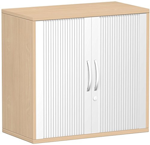 Gera Möbel Schranksystem Flex Querrollladenschrank, Holzdekor, Silber/buche, 80 x 42.5 x 79.8 cm