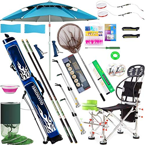YUSHRO Angelrute, Regenschirm Einstellbarer Stuhl Angelschnur/Netz/Tasche/Unterstützung Komplettset Zubehör (Größe : 7.2m+7.2m)