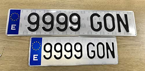 Matrícula Metálica Coche Homologada Larga 52 x 11 CM & Alfa 34 x 11 CM (Conjunto 2 Und)