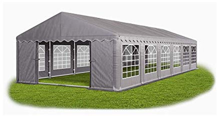 Das Company Tente de fête Gris 6x12m l'epreuve de l'eau 240 g/m2 La toille PE Construction Summer Floor Renforcement du Sol