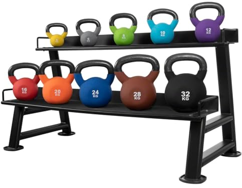 Sport-Tec Kettlebell-Set 11-tlg., 4-32 kg inkl. Ablage