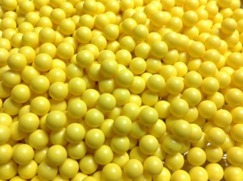 PEBBLE HUG Pack of 2000 BB Pellets, High-Grade Yellow Plastic Pellets, Biodegradable Airsoft Bullets, Round Smooth Polished Balls for BB Gun (0.12g)