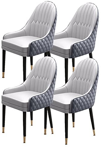 MZLaly Holzbeine Küchenstuhl 4er Set Küche Esszimmer stühle Moderne Akzentsessel Mikrofaser Leder Weich Gepolsterter Sitz (Color : K)