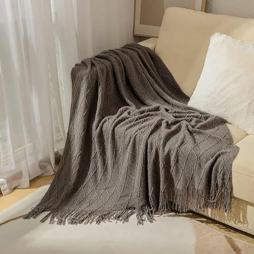 QIUMING Nordic Stricken Plaid Decke Super Weiche Böhmen Decke Für Bett Sofa Abdeckung Bettdecke Plaid Auf Die Sofa Dekor Decken Mit quaste
