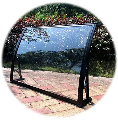 ASHILD Türüberdachung, Außentür, Fensterüberdachung, Polycarbonat-Regenschutz, Externe Klimaanlagenabdeckung für Sonnen-, Regen- und Schneeschutz, Halterung aus Aluminiumlegierung (Farbe: transpare