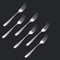 DAFFODILY® Signature Dessert Forks - Silver, Elegant Addition to Your Signature Cutlery Set, Set of 6, 304 Stainless Steel