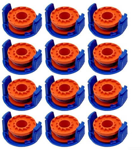 Donkivvy 12Pcs Trimmer Spool Line with Spool Cover for MacAllister MGTP18Li | Replacement Spool Line Compatible with MacAllister MGTP18Li 1.5mm 1x2.5m Grass Trimmers