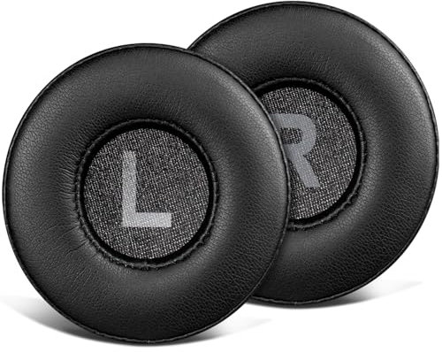 SOULWIT 70mm Cuscinetti Auricolari Ricambio per Logitech Zone 300/Zone 301/Zone 305 Wireless Cuffie, Padiglioni Cuffie in morbida Pelle Proteica, Schiuma Antirumore, Spessore Aggiunto - PL Nero