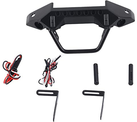 POENVFPO Front Bumper for SCX10 II 90046 90047, Aluminum Alloy RC Bumper with Winch Compatible with Defender, Axial SCX10 Installation