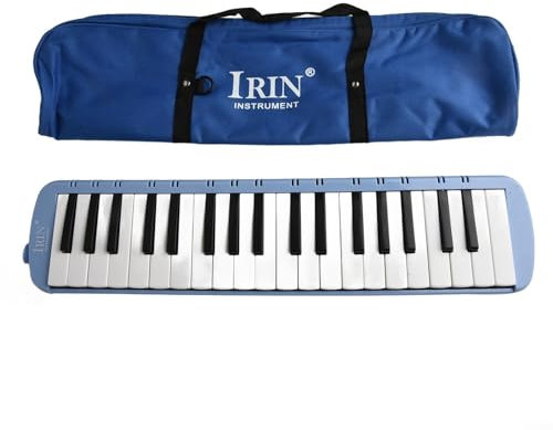 Alanmoship 37 Klaviertasten Melodica mit Tragetasche, 2 Mundstücke und Zubehör – Tragbares Keyboardinstrument für Schüler und Anfänger – erhältlich in 5 Farben (blau)
