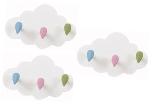 Cabilock 3piezas Gancho De Decorativo Ganchos Adhesivos De Pared De Plástico Forma De Para Dormitorio y Baño Sin Clavos