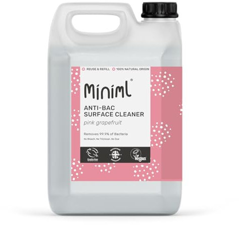 Miniml Antibacterial Surface Cleaner 5L Refill – Grapefruit Scented Multi-Purpose Disinfectant, Natural Plant-Based, Vegan & Cruelty-Free Anti-Bac Cleaning Formula Bulk Buy