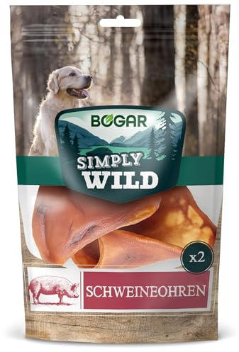 Bogar - Simply Wild - Snack per cani - Cibo per cani - Masticativi a forma di orecchie di maiale - Ideali anche come premietti per il tuo cane