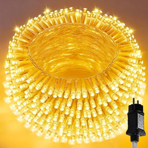 grestar 300LED 30M Guirlande de Noel,Guirlandes Lumineuses D'extérieur Et Intérieur,8 Modes Blanc Chaud Guirlande Lumineuse,Étanche IP44 Guirlande Noel Exterieur Adaptée Aux Noël,Mariages,Fêtes Etc