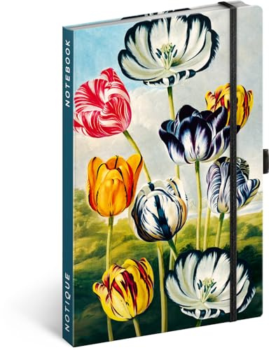 NOTIQUE Notizbuch Liniert 13x21cm ca. A5 Hardcover Notebook - Tulpen | Der Designer Notizblock, das Notizheft und Journal für Erwachsene oder Damen bieten reichlich Platz für Ihre Gedanken.