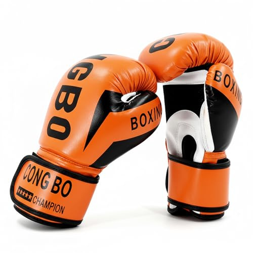 Hwtcjx Kids Boxing Gloves, 6oz Junior Training Mitts, Training Sparring Gloves for Punching Bag, Kickboxing, Muay Thai, MMA, UFC, Gift for Age 3-12 Years, Leather, Boys and Girls