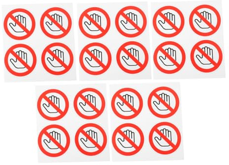 HONITANO 20 piezas Unidades Pegatinas Autoadhesivas Seguridad Maquinaria Señal Prohibido Tocar Alta Visibilidad Etiquetas Advertencia Duraderas para Hogar Oficina Taller
