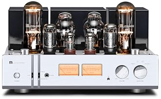 Muzishare X11 HiFi Class A Vacuum Tube Amplifier,6L6 Push 845, Power Amp, MM Phono, Balance in, Output Power 28W+28W, AC 115V/230V Switchable