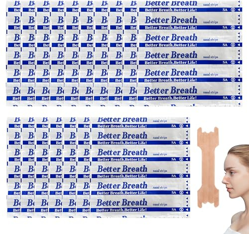 Lot de 100 pansements nasaux anti-ronflement extra forts respiratoires, Bandelettes Nasales pour ouvrir les narines, anti ronflement nuit sport voyage, Patchs Nez Respiration et Sommeil Améliorés