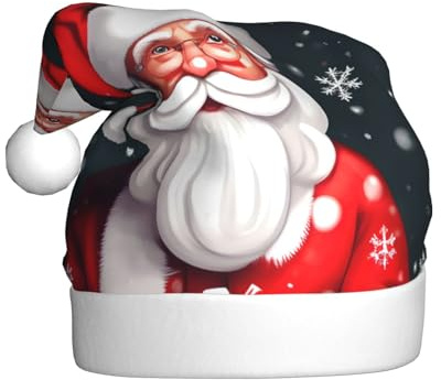 AYYQWE Gorro de Papá Noel con estampado de Papá Noel para hombres y mujeres, decoración de fiesta, Año Nuevo, celebraciones, gorro de Navidad