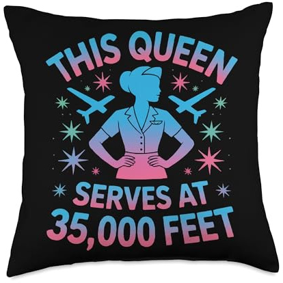 Flight Attendant Airport Jobs Cabin Crew Airplane Stewardess Throw Pillow