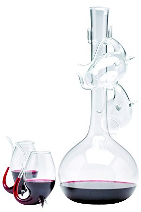 Oenophilia Porto Port Decanter Set, 3.5H x 1.75W x 3D, Clear