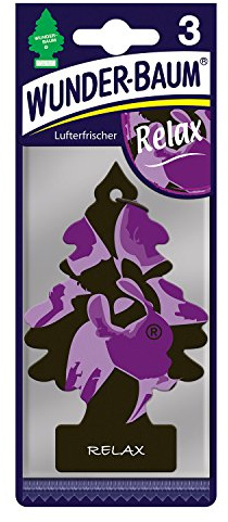 WUNDER-BAUM Auto-Lufterfrischer I Anhänger Für Ianganhaltenden Duft Im Auto Oder Zu Hause I Relax , 3 Stück