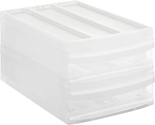 Rotho Systemix Cassettiera con 2 Cassetti, Plastica (PP) senza BPA, Trasparente, M Duo, 39.5 x 25.5 x 20.3 cm