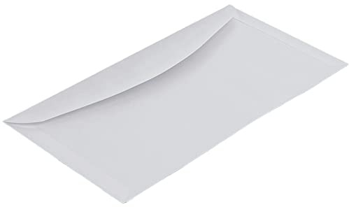 Kuvertierhüllen DIN C6/5, 114 x 229 mm, mit Fenster, 1000 Stück, Weiß | Nassklebung, Geschwungene Klappe, 75 g/m² Offset, Blanke Briefhüllen