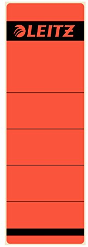 Leitz 1642 Rückenschilder für Standard-Ordner, selbstklebend, kurz, breit (100er Vorteilspack, rot)