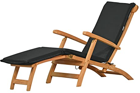 Kai Wiechmann Deckchair Auflage Liegestuhl Polster anthrazit grau waschbar Premium