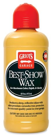 Griot's Garage Best of Show Wax for Car Detailing and Polishing, Carnauba-Packed Wax Coating for High-Gloss Shine and Paint Protection, 11171, 16oz