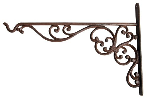 Esschert Design Wandhaken Wandhalterung Haken Landhaus- Stil aus Gusseisen für eine Blumenampel