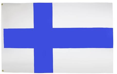 AZ FLAG Bandiera Finlandia 150x90 cm Finlandese Poliestere 100D 2 Occhielli | Uso interno ed esterno bandiera decorativa Suomi doppie cuciture e bordi rinforzati con occhielli metallici