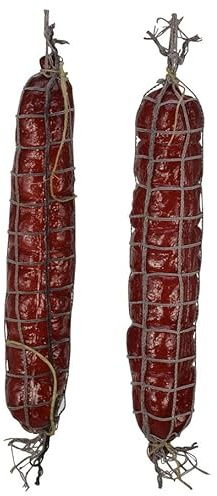 Props4shows Red Plastic Salami in Net - 25cm - Pack of 2