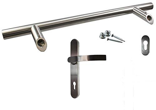 heicko Stoßgriff/Innendrücker Set Edelstahl, inkl. Schrauben, Schutzrosette 800 mm (1 ST)