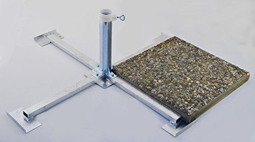 PLATTENSTÄNDER GROSSSCHIRME FÜR WEGEPLATTEN (50 x 50 cm) SONNENSCHIRMSTÄNDER - aus 4 mm Ø DEUTSCHEM STAHL - STABIELO - BIS 55 mm Ø - 80 µ FEUER VERZINKTER PLATTENSTÄNDER aus Metall für GROSSSCHIRME zum Einlegen von BETONPLATTEN 50 x 50 cm - LIEFERUNG ohne PLATTEN -