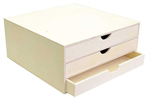 Artemio 14001909 Rangement à Décorer en Bois, Beige, 34,5 x 34 x 15,5 cm