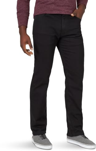 Wrangler Authentics Jean Classique à 5 Poches pour Homme en Coton, Coupe Droite, Noir, 29W x 32L